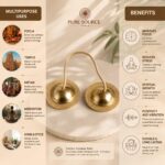 Pure Source India Manjeera For Pooja-Kirtan-Worship- kartal instrument-Hand Cymbals Manjira Pair - Indian Musical Instrument (3.5 INCH) (140 gm- 1 Pair) - Image 4