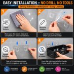 OBIXO Bathroom Organiser Without Drill Self Adhesive Bathroom Shelf/Bathroom Stand for Wall/Bathroom Accessories Set Shampoo Holder, Shop Stand (2-Shelf -2shop Black) - Image 8