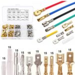 150PCS Automotive Electrical Terminal Assortment cable jointer Kit, Brass Spade Crimp Pins, Quick Disconnect Connectors, Multi size male female Terminals Wiring Repair Set with Storage Box - Image 3