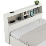 Spacewood Whitora Bed |King Size (78 X 72) Engineered Wood Bed with Box Type Storage | Shelfs in Headboard | 3 Year Warranty | Modern Design |Engineered Wood | Kingston White - Image 6