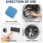 24 Pcs Washing Machine Cleaner Tablets – Deep Cleaning & Descaling for Front & Top Load Machines, Drum & Tub Stain Remover (24) - Image 2