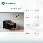 KHOOBREZ 1 Seater Sofa Chair Cover, Water-Resistant Dustproof Windproof Outdoor Furniture Protector, Heavy Duty Silver-Coated Material for Garden Patio Balcony Indoor Use, 35 x 38 x 31 Inch, Black - Image 5