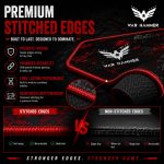 WAR HAMMER GX1050 Extended Size Gaming Mouse Pad| Stitched Edges| Non-Slip Rubber Base|Computer Laptop|Keyboard Mouse Pad for Office & Home (Extended XL, Red/VRR) - Image 4