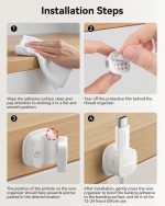 18-Pack Magnetic Cable Clips Cord Organizer-Cable Smooth Adjustable, Rocoren Desk Cable Management Accessories,Cable Holder Clips Wire Holder Keeper for Desktop,Nightstand,Wall,Home Office,Phone,Car - Image 7