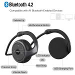B95 Small Bluetooth on Ear Headphones Wrap Around Head - Sports Wireless Headset with Built in Microphone and Crystal-Clear Sound, Foldable and Carried in the Purse, and 12-Hour Battery Life, Black - Image 2