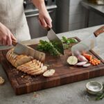 Meat Cleaver Knife, Creative Kitchenware 3Pcs Stainless Steel Kitchen Set Meat Cleaver Chopping Knives Slicing Knife Chef Knives SetProfessional Butcher Chopper Kitchen (Set of 3, G+H+I) - Image 7