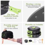 BYRM Camping Cookware Mess Kit with Gas Stove for Backpacking Gear – Camping Cooking Set - Camping Pots and Pans Set - Backpacking Stove/Portable Stove Compatible - Camp Kitchen Equipment - Image 4