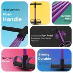 RELAYWARE'S Rubber Pull Reducer Training Bands 4 Tubes Body Trimmer Pedal Exerciser Yoga Crossfit Exercise, Arm Exercise, Tummy Body Building Training Men and Womens (Multicolour) - Image 8