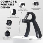 Fitness Mantra® Counter, 10 KG to 60 KG Weight Adjustable Professional Counter Hand Gripper for Men & Women, Polypropylene Finger Exerciser, Power Gripper, Black - Image 3