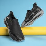 Red Tape Men's Walking Shoes Black Mesh TPU Round Toe Slipon - Image 6