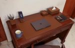 V-CUBE Designs Premium Vegan Leather Executive Set of 6| Multipurpose Personal Desk Organizer| Desk Mat | Valet Tray| Tissue Holder | Pen Holder| Coaster | Mobile Stand for Office Table & Home - Tan - Image 2