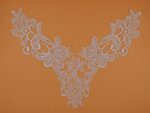 White,Vintage Dyeable Hand Crafted Embroidered Rayon Neck Lace Patch | material for Lace Jewelry,Scrap Book,Suits,Shirts,Dresses Qty 1 piece ,Used As Trims,Borders,Designer Embroidery Patch,Applique,Sewing Supplies,DIY Art & Craft . - Image 3