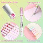 Shuttle Art Linear Roller Pen Set – Pack of 6 Pattern Highlighter Magic Border Pen with 6 Colors for Journaling, Scrapbooking, Note Taking & Creative Decoration - Image 4
