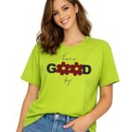 London Hills Women’s Loose Fit Graphic Printed T-Shirt | Soft Cotton Blend Fabric | Round Neck Half Sleeve Casual Top, Travel & College