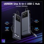 UGREEN Uno USB C Hub 6-in-1, 4K@60Hz HDMI, 10Gbps USB C & A Data, PD Ports | Type C Adapter for PC Tablet Phone Compatible with MacBook Air, iPad, iPhone 17/16/15 Pro and More - Image 2