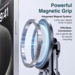 Aluminium Alloy Folding and Height Adjustable Stand Compatible with Laptop, Mobile and iPad, with Magnetic Feature for iPhone, Grey, 2026 Model - Image 3