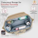 Infantso Premium Multifunctional Waterproof Diaper Bag For Mothers For Travel/Diaper Bags With Multi Compartments, Insulated Bottle Pockets, Hanging Strap, Anti-Theft Pocket, 27Lt Maternity Bag - Image 7