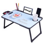 Real Bamboo Foldable Laptop Table for Bed Desk Portable Study Writing Multipurpose Adjustable Tray with Tablet Holder Cup Slot Storage Drawer (US Biding Adoremon)