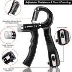 Adjustable Hand Gripper with Counter (5–60Kg) + Resistance Toning Tube | Grip Strength Trainer for Wrist, Forearm & Hands | Latex Fitness Tube Combo | Home Workout Equipment - Image 4