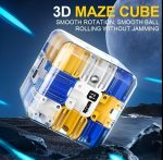 Transparent 3D Maze Cube Ball Puzzle Game with Rolling Steel Ball, Labyrinth Brain Teaser Fidget Toy for Kids & Adults, Handheld Logic Puzzle Cube for Focus, Concentration & Educational Play - Image 3
