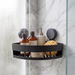 Plastic Bathroom Corner Shelf Wall Mounted, Self Adhesive Shower Organizer Rack with Hooks, Waterproof Storage Stand for Kitchen, Wash Basin & Bathroom Accessories (3 PCS Black) - Image 4