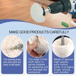 Do It Your Self DIY Crafts Wool Felt Cotton Abrasive Buffing Wheel Kit,Rotary Tool Accesseries with 3mm Shaft,for Polishing Metal Jewelry Jade 1 Set Contain Pcs :- (32) - Image 21