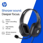 HP H120 Stereo USB Headset, Plug-and-Play USB-A, Built-in Noise-canceling mic, Adjustable Head Strap, Padded Ear Cushions, 360-degree Bendable mic, 1-Year Limited Warranty, Black, 9Z4V9AA - Image 3