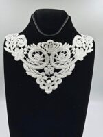 White,Vintage Dyeable Hand Crafted Embroidered Rayon Neck Lace Patch | material for Lace Jewelry,Scrap Book,Suits,Shirts,Dresses Qty 1 piece ,Used As Trims,Borders,Designer Embroidery Patch,Applique,Sewing Supplies,DIY Art & Craft . - Image 3
