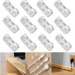 INOVERA (LABEL) 30 Pieces Wire Organizer Cable Management Clip Desktop Cord Hook with 3M Adhesive Foam (Transparent)
