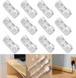 INOVERA (LABEL) 30 Pieces Wire Organizer Cable Management Clip Desktop Cord Hook with 3M Adhesive Foam (Transparent)