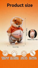 3D Shiba Inu Dog Belly Stickers Door Stop Wall Protector Silent Shockproof Soft Rubber Wall Door Knobs Refrigerator Door Closets from Damage 2 Pack (A (2 Pack) - Image 8