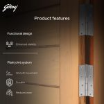Godrej Door Hinge| 4 inch x 14 Gauge | 24 pcs | Kabza Suitable for Windows, Wardrobes & Cabinets | Thickness Upto 1.9 mm | Premium Satin Finish Door-Hardware - Image 5