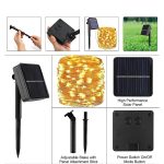 CBK Solar Fairy String Light 200 LEDs 22 Meter Inbuilt Rechargable Batery IP65 Waterproof 8 Mode Copper Wire for Garden Yard Balcony Diwali Christmas Party & Home Decor Led Light - Image 2