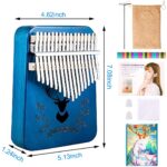 ELEPHANTBOAT® Blue Deer Kalimba, Mbira Thumb Piano Kalimba Musical Instrument with Learning Book, Tune Hammer,Cloth Bag, Sticker, Bilingual Instruction,Finger Covers,Christmas Gifts for Woman and Kids - Image 2