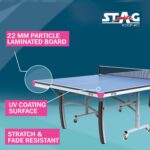 Stag Active 2023 Series Pro Table Tennis T.T Table, Full Size Premium Table with 7 Minute Quick Easy Setup, Ideal for Both Home and Club - 1 Table Top Cover,2 TT Rackets,6 Balls,1 Clamp Net - Image 4