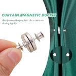 12 Pairs Curtain Magnets, Magnetic Curtain Clips Closure No Sewing Prevent Light Leaking, Closed Curtains Closure Button Buckle Curtains Holder Clips for Home Bedroom Office Draperies - Image 4
