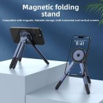 Foldable Magnetic Laptop Stand, 4 in 1 Adjustable Portable Aluminum Laptop Riser for Desk, Ergonomic Notebook Holder Compatible with Laptops, Tablets & Smartphones - Image 2
