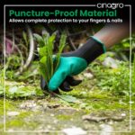 Cinagro Garden Claw Gloves with ABS Plastic Fingertips on Right Hand, Green | Protective Gloves for Plant Care, Digging, Weeding and Outdoor Use - Image 7