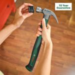 BOSCH Claw Hammer 450 g/16 oz with soft bumper | Carbon Steel Head (50–58 HRC) | Fiberglass Core Handle with Ergonomic Soft-Grip | V-Shaped Claw for Nail Removal | Durable DIY Hand Tool - Image 4