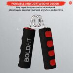 Boldfit Hand Grip Strengthener with Foam Handle, Hand Gripper for Men & Women for Gym Workout Hand Exercise Equipment to Use in Home for Forearm Exercise, Finger Exercise Power Gripper Red Blue -2pcs - Image 5