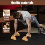 Wooden Push-Up Bars for Strength Training & Calisthenics, 1 Pair Non-Slip Parallettes with Ergonomic Grip Handles for Home Gym, Push-Up Workout, Core Training & Upper Body Fitness Equipment | Zebra Design for men, women, kids, adults & Everybody - Image 4
