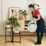 Bee Creative 3-Tier Foldable Metal Plant Stand for Indoor & Outdoor | Heavy Duty Iron Flower Pot Stand | Corner Plant Holder Rack | Powder Coated Finish | Balcony, Living Room, Patio & Garden | Black - Image 4