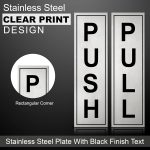 Silver Metal Push Pull Stickers for Glass and Wood | Self Adhesive Stainless Steel Metal Sticker for Door | Push and Pull Stickers for Hospital Malls Office 1 Set (2pcs) - Image 5