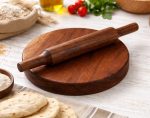 Wooden Chakla Belan Set for Roti Making – Sheesham Wood Rolling Pin with Board | Non-Slip Base | Handcrafted Traditional Kitchenware (Acacia Wood) - Image 3
