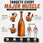 YIFFA Enterprise Traditional Wooden Mugdar | Indian Clubbell & Karla Kattai Gada for Functional Strength Training | Full Body Workout Equipment for Athletes, Wrestlers & Home Gym - Image 3