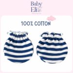 Baby Eli Cotton Newborn Mittens (Picot Wrist) Set of 6 for Baby Boys & Girls 0–6 Months | Soft and Cozy Unisex Infant Gloves | Assorted Baby Hand Gloves | Adjustable Scratch Protection - Image 2