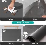 Dog Food Mat for Floor | Waterproof Pet Feeding Mat | Food & Water Bowl Mat for Dogs & Cats | Anti-Slip Rubber Mat for DDG Floor Protector (40 x 60 cm) - Image 5