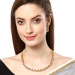 ZENEME Non-precious Metal Gold Plated and American Diamond Necklace Set & Bangles for Women & Girls - Image 2