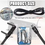 240W USB C to USB C Fast Charging Cable 1.5M with Foldable Adjustable Phone Stand, Multi-Angle Type C Charger Cord for Smartphones, Tablets & Laptops, High-Speed Data Transfer Charging Cable - Image 5