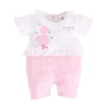 BABY GO Baby Girls Cotton Romper | Short Sleeve Newborn Onesie Jumpsuit | Soft Breathable Infant Summer Outfit | Cute Printed Snap Button Closure Playsuit | One Piece Dress for Baby